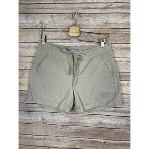 Guide Series Womens 4 Flat Front Khaki Shorts Chinos Tan Tie